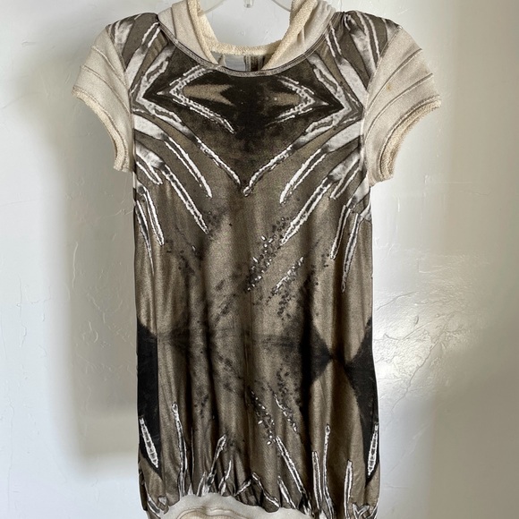 BEATE HEYMANN European STREET COUTURE Matte Metallic MINI DRESS Size 8 - Picture 9 of 11